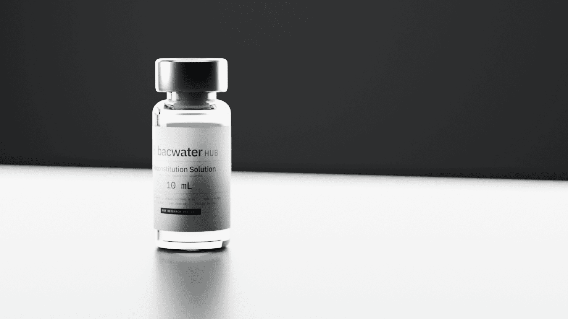Reconstitution solution vial backlit for visual clarity inspection